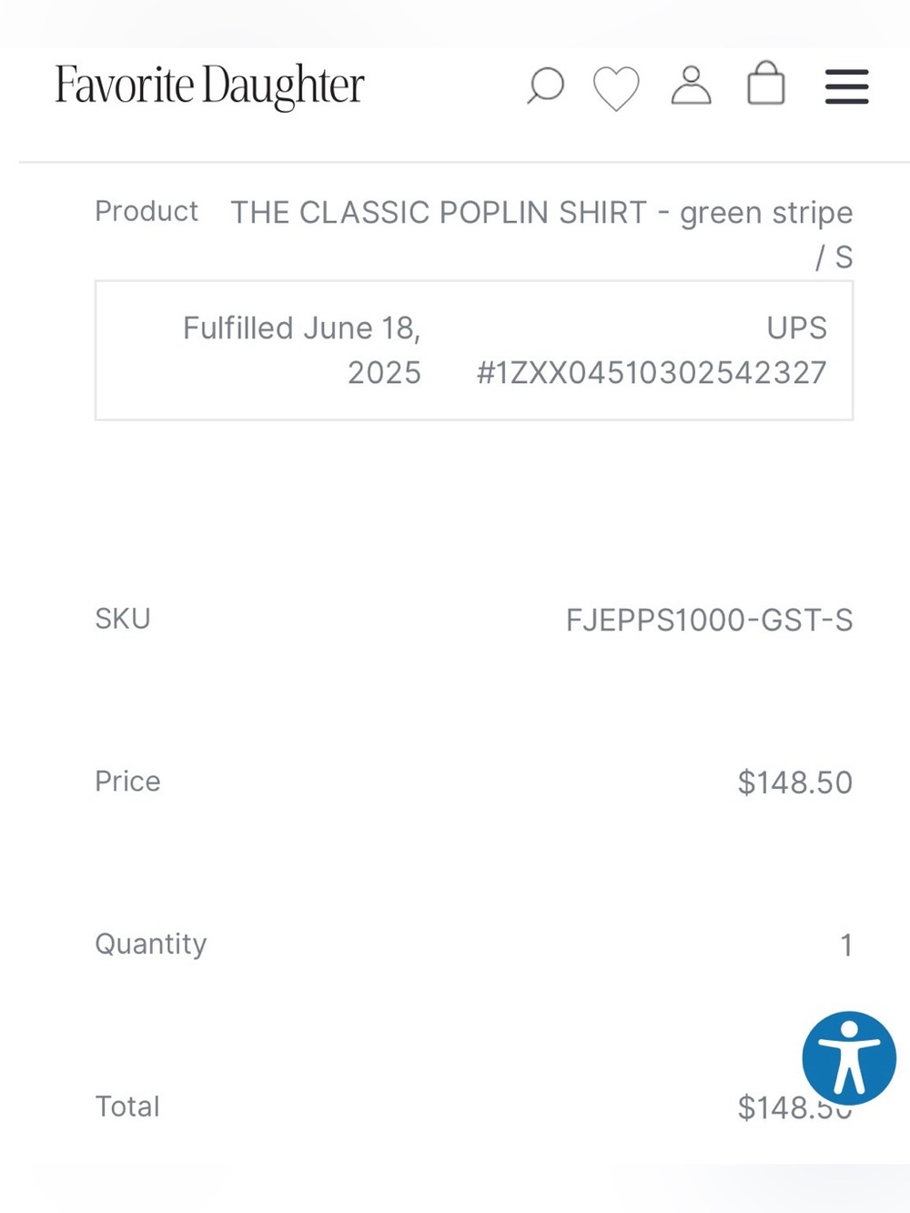 Favorite Daughter Striped classic poplin Shirt in Green and White - Picture 2 of 10